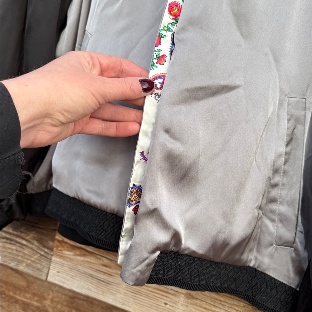 Melissa McCarthy Seven7 reversible bomber jacket cactus embroidery "La Vida" - Picture 4 of 7